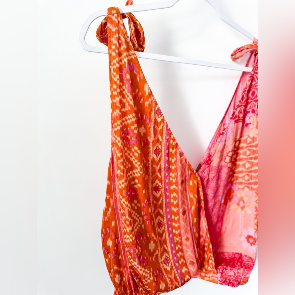 SOLD Free People Tied To You Tank Top Lemonade Combo Pink Orange - Picture 8 of 16